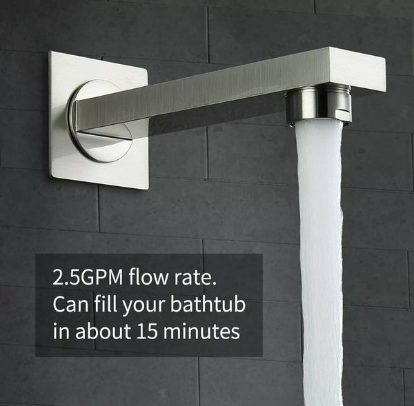 #1013 12-INCH LED BRUSHED NICKEL 3-FUNCTION SHOWER SET