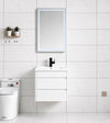 24-Inch White Floating Vanity Set with LED Mirror