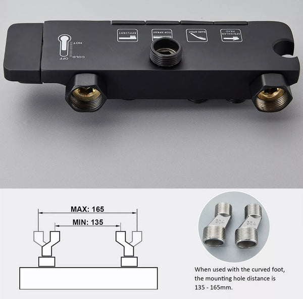 #1167 SMART MATTE BLACK 4 IN 1 EXPOSED SHOWER SET