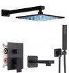 #1021 12-INCH MATTE BLACK LED 3 FUNCTION SHOWER SYSTEM