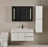 #1710 SG9244 40-Inch White Floating Vanity Set with LED Mirror