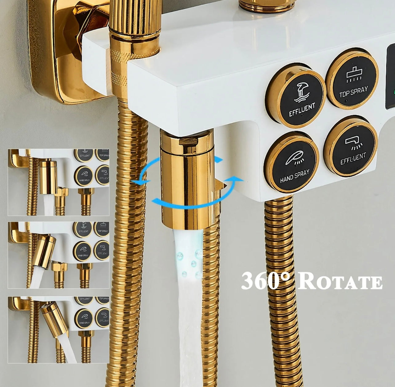 4 In 1 Rainfall Smart Exposed Shower System With LCD Display