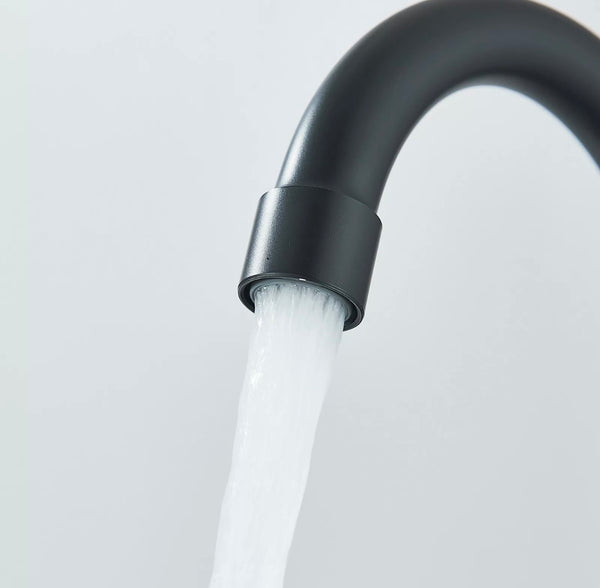 #1454 MATTE BLACK 4 INCH CENTERSET 2 HANDLE VANITY FAUCET