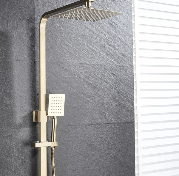 #1156 BRUSHED GOLD 3 In 1 RAINFALL EXPOSED SHOWER SET