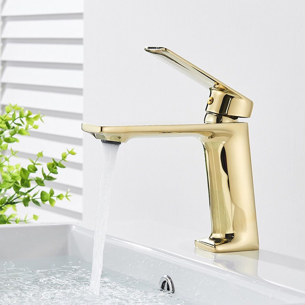 #1461 gold waterfall vanity faucet