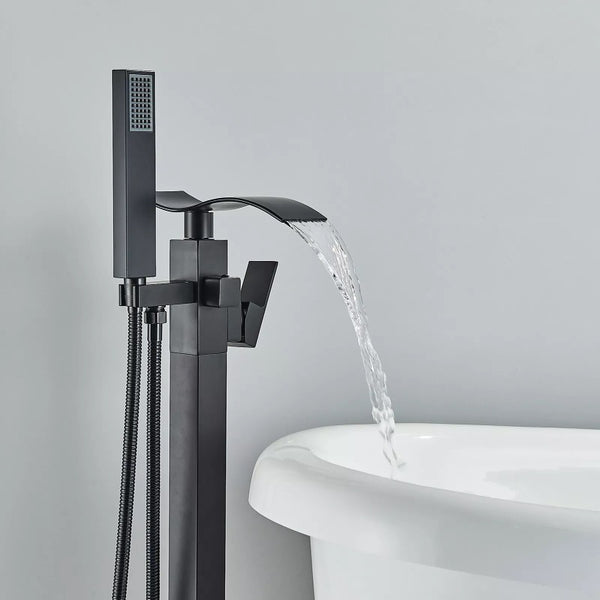 #1609 Matte black 2 function waterfall tub filler faucet