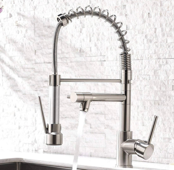 #1560 BRUSHED NICKEL SPRING 2-FUNCTION PULL-DOWN KITCHEN FAUCET