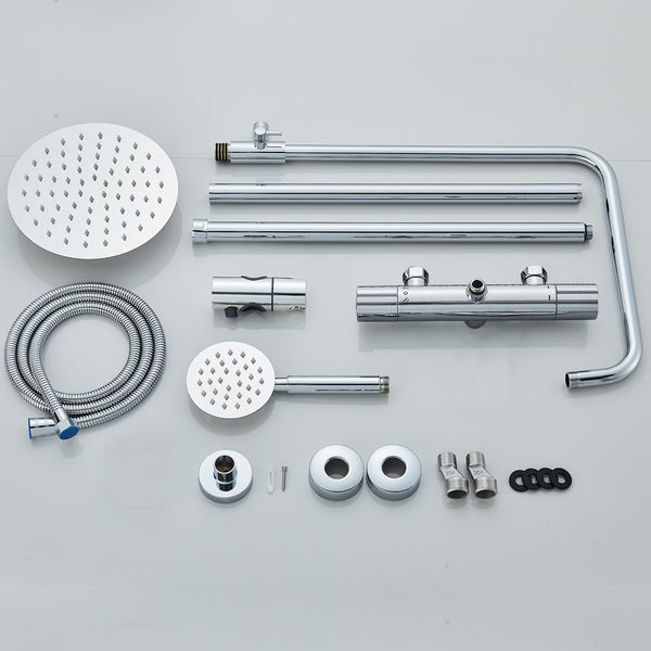 #1175 CHROME 2 IN 1 EXPOSED SHOWER SET WITH THERMOSTATIC VALVE