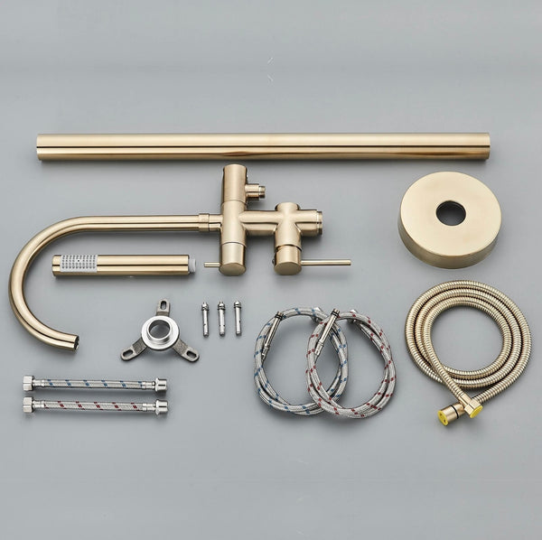 #1615 BRUSHED GOLD FREESTANDING TUB FILLER FAUCET