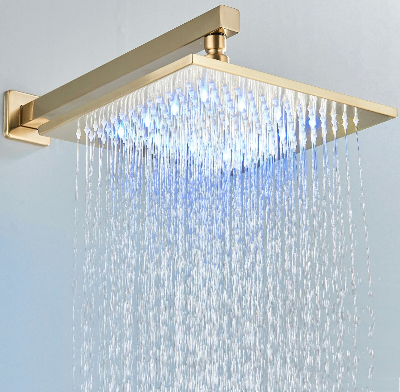 #1010 12-INCH LED BRUSHED GOLD 2 FUNCTION SHOWER SET