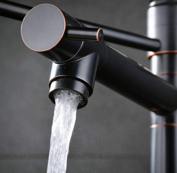 #1579 OIL RUBBED BRONZE SPRING PULL-DOWN 2 FUNCTION KITCHEN FAUCET WITH SPRAY HEAD HOLD FEATURE