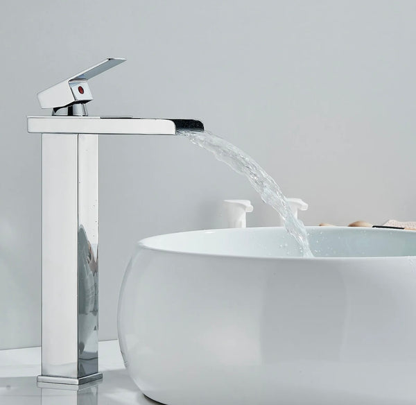 #1389 Chrome waterfall vessel faucet