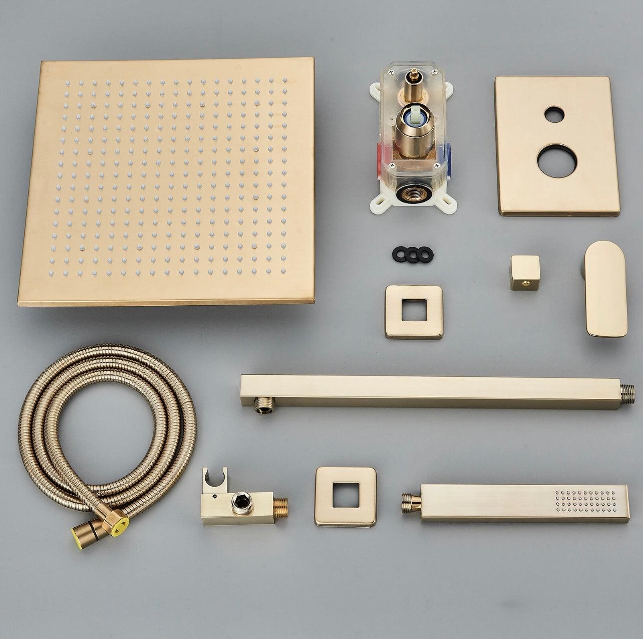 #1010 12-INCH LED BRUSHED GOLD 2 FUNCTION SHOWER SET