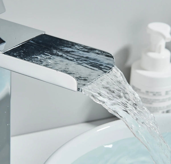 #1389 Chrome waterfall vessel faucet